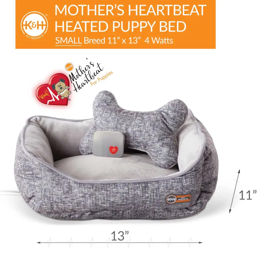 Mothers Heartbeat Heated Puppy Bed